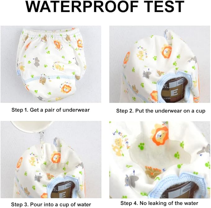 Cotton Reusable Baby Training Pants Unisex Potty Toddler Underpants Kids Waterproof Breathable Underwear 6-Pack