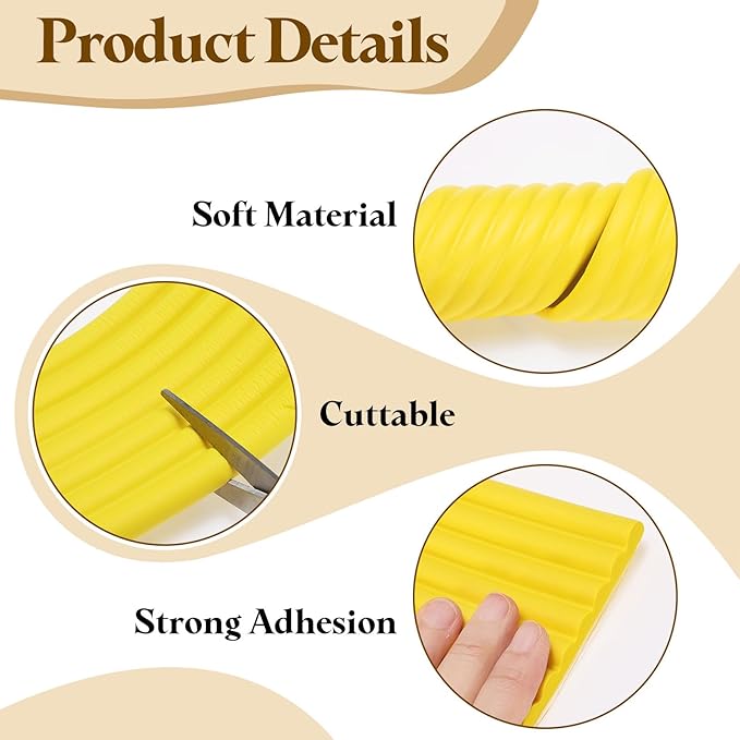 uxcell Bunk Bed Ladder Pad, 6.5ft NBR Self-Adhesive Corner Edge Protector Soft Furniture Corner Guard for Ladder Table Desk Edge, Yellow