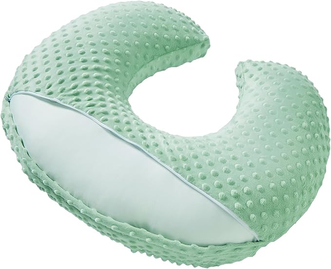 Dots Nursing Pillow Cover, Case Plush Breathable Breastfeeding Pillow Slipcover Fits Nursing Pillow, Super Soft Snug Positioners for Baby Boy Baby Girl (Celadon)