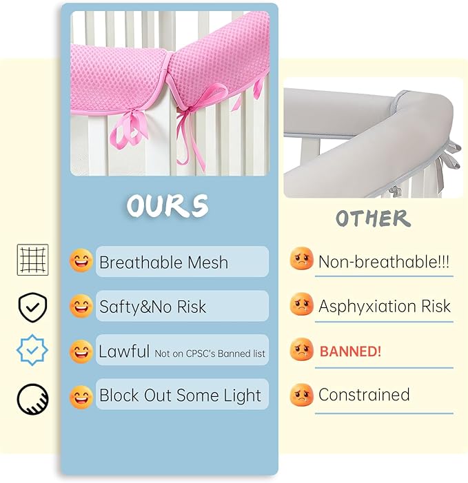 Toddlers' Bed Rail Protecter,Easy InstallEnhanced Safety Mostly Fit (4PC-Pink)