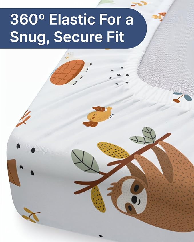 Baby Crib Sheets for Boys & Girls - Pack of 2 Fitted Microfiber Crib Sheets for Standard Crib & Toddler Mattress - Soft, Breathable and Wrinkle Free - Machine Washable - Oeko Tex - 52x28x8in - Safari