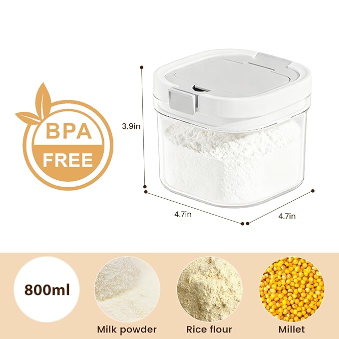 Formula Container to go-800ml Travel Dispenser BPA Free Airtight Container with Spoon and Layered Storage