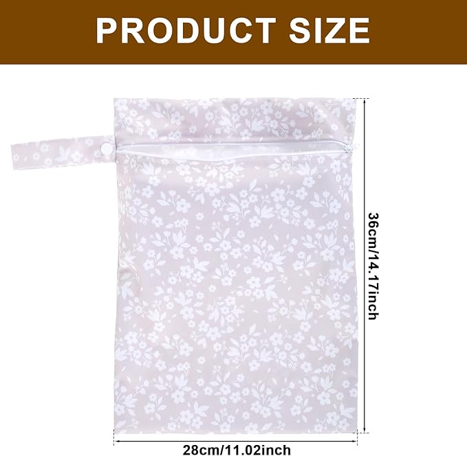 3 Pcs Wet Bags Storage Bags with Zipper Closure Waterproof Wet Storage Bag Wet Dry Bag for Swimsuits Baby Diapers (Style 1)