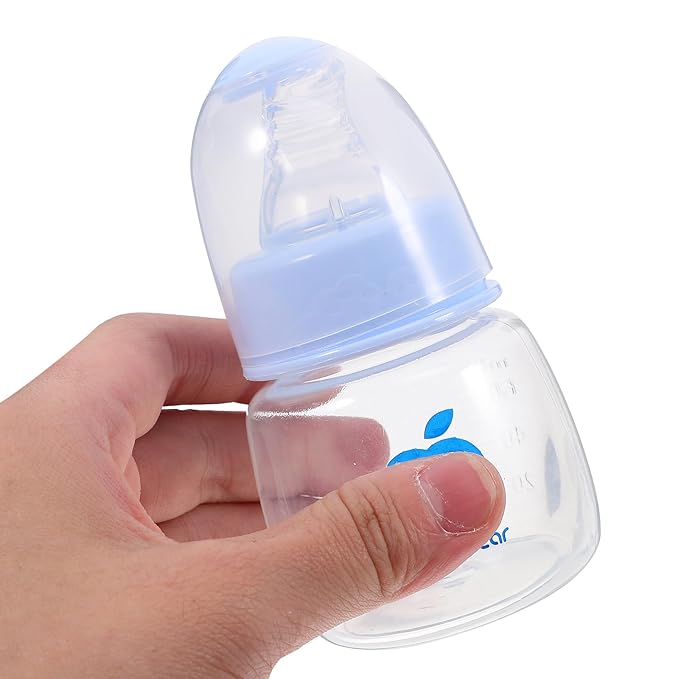 Kisangel Mini Infant Feeding Bottles Set 9 Pack 4Oz Plastic Baby Bottles with Soft Nipples Leak-Proof Design for Newborns Travel and Juice Milk Feeder