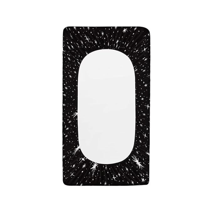 Moon Star and Sun Changing Pad Cover for Baby Girls Diaper Changing Pad Covers 32”x16” Newborn Infant Changing Table Sheet Changing Mat Covers Ultra Soft, Black