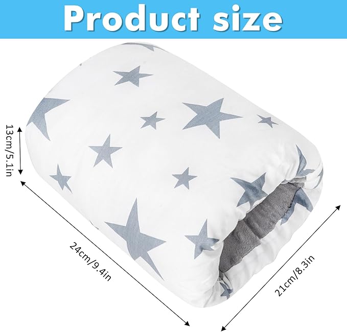 Baby Feeding Arm Pillow,Nursing Arm Pillows for Breastfeeding,Soft Cotton for Newborn, More Support for Mom and Baby,Portable and Washable,Ergonomic Nursing Essentials（White Star）