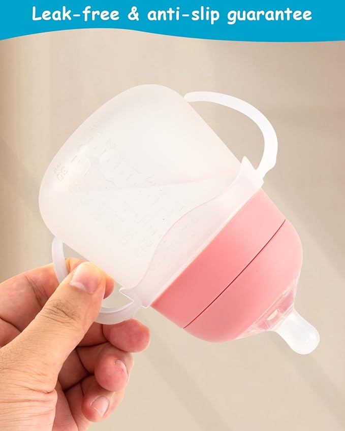 Baby Bottle Handles Compatible with Nanobebe Flexy Bottles, Easy-Grip Ergonomic Handles, Transitional Sippy Cup, BPA Free, 4-Pack