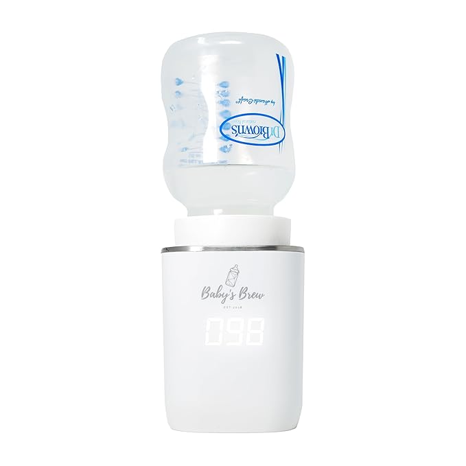Baby's Brew Large Bottle Adapter for Portable Bottle Warmer – Leak-Proof, Easy-to-Clean, Compatible with Dr. Brown Wide Neck Bottles, White