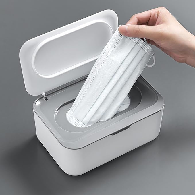 Wet Wipes Dispenser Container Box, Wet Napkin Storage Box Holder, Refillable Paper Tissue Case, Tissue Storage Box with Lid for Home Kitchen Bathroom Offices Car, Keep Wipes Fresh and Clean