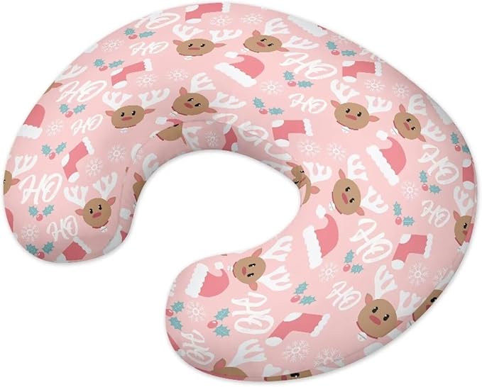 Moose Nursing Pillow Cases 1 Pack for Breastfeeding Pillow Nursing Covers Pillow Slipcover Pillowcase Soft Fabric Fits Snug On Infant Feeding Cushion Cover Pillow Not Included