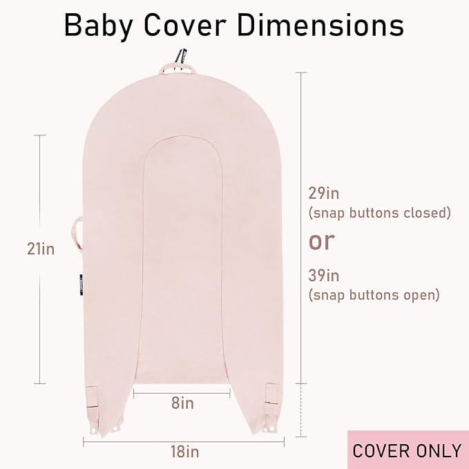 Organic Replacement Cover with Waterproof Pad | Premium Quality Spare Cover Certified Organic Cotton | Protects Against leaks | [Fits Dockatot Deluxe + Docks] (Cover Only) (Baby Pink)