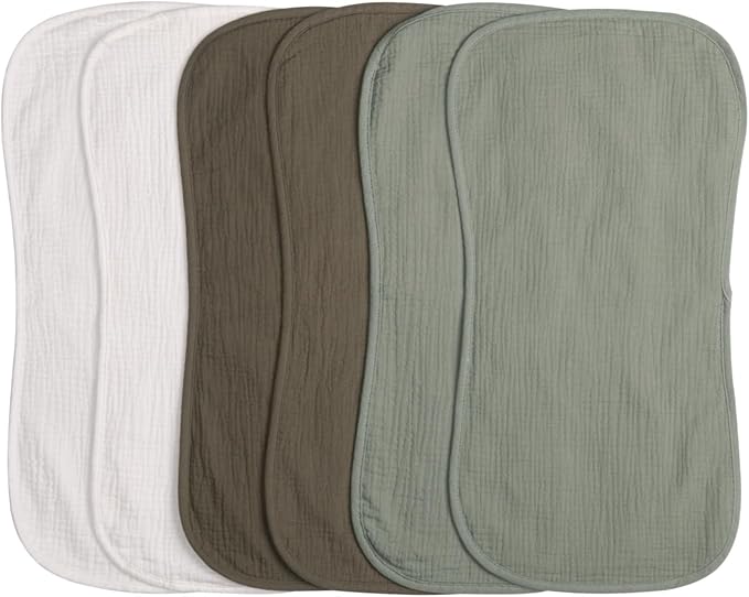 Muslin Burp Cloths 20" x 10",100% Cotton Pack of 6r, Extra Soft and Absorbent,Suitable for both boys and girls