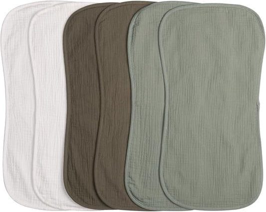 Muslin Burp Cloths 20" x 10",100% Cotton Pack of 6r, Extra Soft and Absorbent,Suitable for both boys and girls
