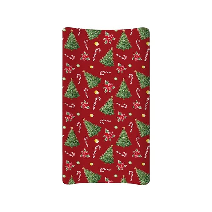 Christmas Tree Baby Changing Pad Cover for Newborn Soft Comfy Diaper Change Table Pad Covers for All Season Easy to Install Cradle Mattress Sheets Gift for Holiday