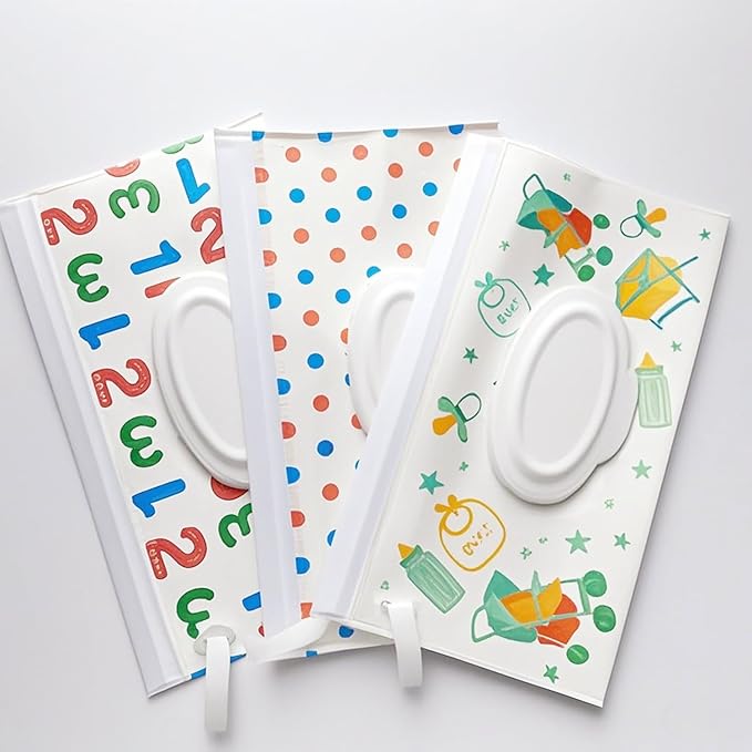3 Pack Baby Wipes Dispenser,Reusable Portable Wipe Holder,Travel Wipes Pouch Baby Wipes Containe,Wet Wipe Bag for Baby or Personal