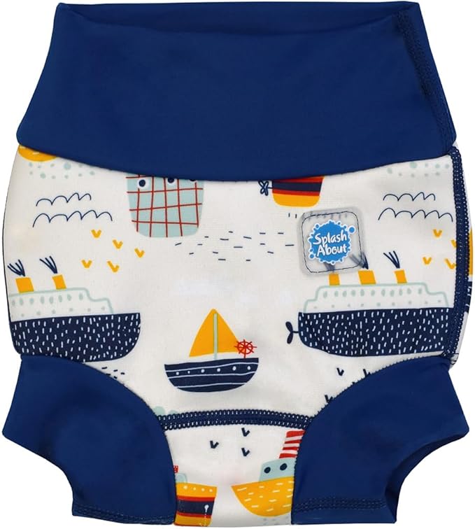 Splash About Happy Nappy Reusable Swim Diaper, Tug Boats, 0-3 Months