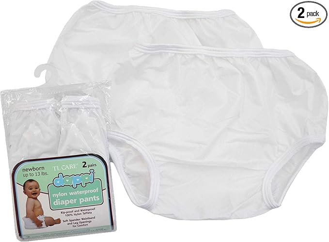 Reusable Waterproof 100% Nylon Taffeta Diaper Pants for Potty Training & Swimming, Leak-Proof & Rip-Proof, NewBorn (Fits up to 13 lbs), 2 Counts