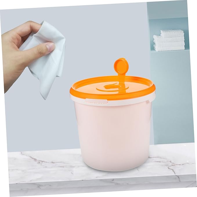 GLEAVI Portable Baby Wipe Dispenser Bucket with Easy Pull Lid Refillable Travel Wipes Container for Car Home Office Compact 7.67X7.67X7.08 Inch Wipes Storage Holder