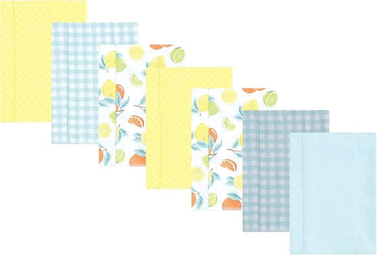Luvable Friends Hudson Baby Flannel Burp Cloths 7pk, Pastel Citrus