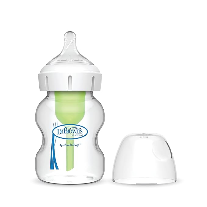 Dr. Brown's Natural Flow Anti-Colic Options+ Wide-Neck Glass Baby Bottle 5 oz/150 ml & Natural Flow Options+ Glass Baby Bottle Sleeves,100% Silicone,5 oz,Wide-Neck