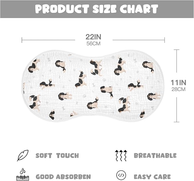 vvfelixl Burp Cloths Cavalier King Charles Spaniel for Baby Boy Girls Baby Washcloths Burp Rags 1 Pack
