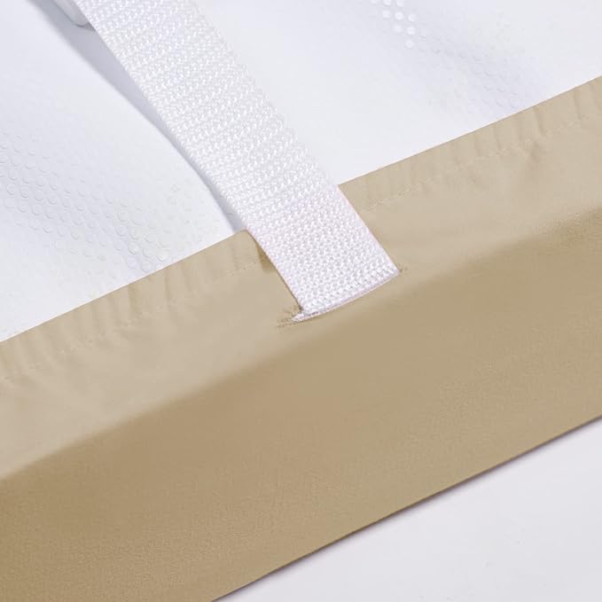 PHF Baby Changing Pad Covers for Boys Girls, 2 Pack Ultra Soft Breathable Microfiber Changing Pad Table Sheets for Most Baby Changing Pads, White & Khaki