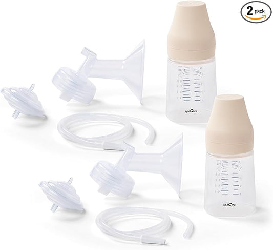 Spectra - Premium Breast Milk Pump Accessory Kit with Baby Bottles - Large 28mm - Breast Pump Accessories - 2 Pack