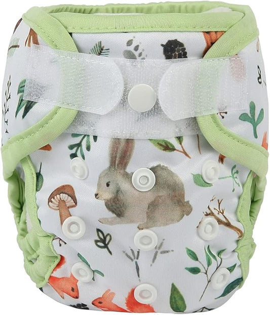 Newborn Baby Cloth Diaper Cover Nappy Hook and Loop (Wolf Rabbit)