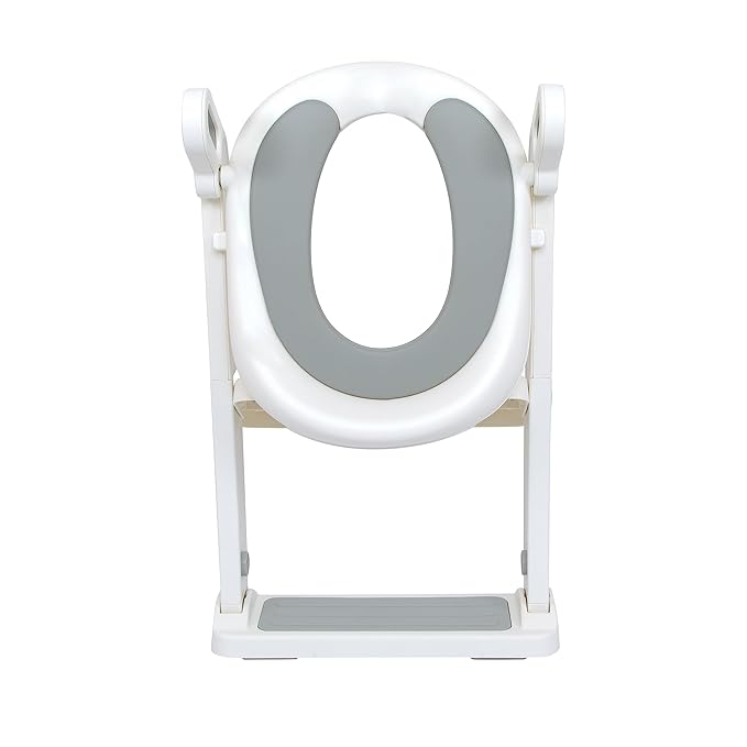 Nuby Step Ladder Toddler Potty Seat for Toilet - All-in-One Kids Potty Training Toilet Seat with Ladder for Toddlers 18+ Months - Grey