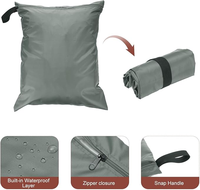 uxcell 2 Pcs Wet Dry Bags, 16" x 20" Waterproof Travel Bags with Two Zippered Pockets, Gym Bag for Beach Pool Swim Suit and Wet Clothes Grey