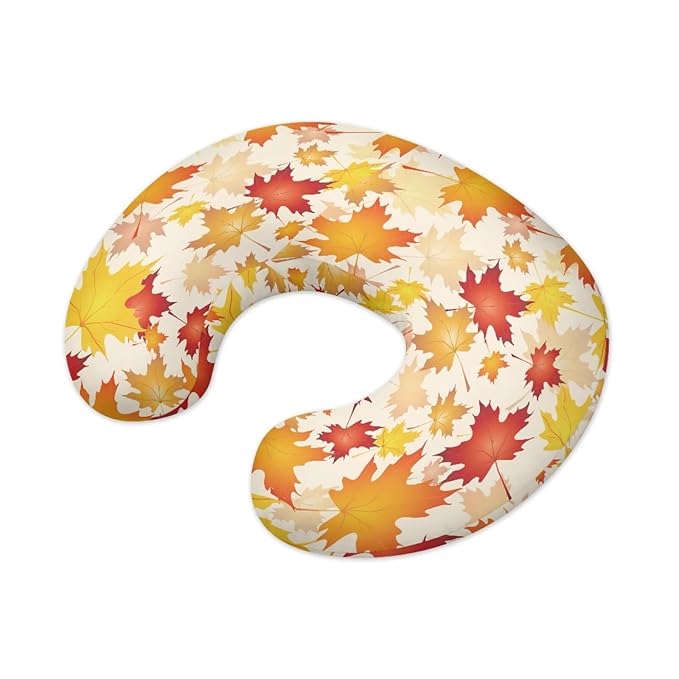 Fall Leaf Nursing Pillow Cover for Baby Boys Girls, Fall Decorations for Home Breastfeeding Pillow Slipcover, Soft Nursing Pillowcase for Newborn Infant, Cover Only