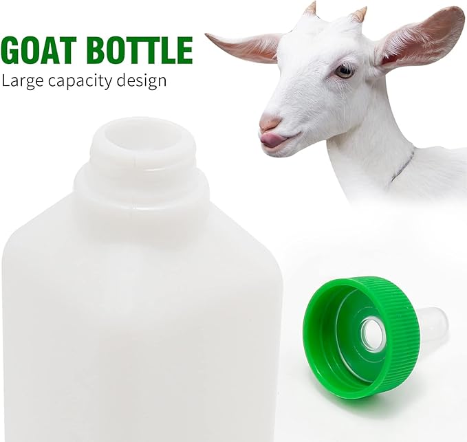 850ML Animal Feeding Bottle with 5 Nipples Lamb Nursing Bottle Feeding Goat Milk Bottle Calf Milk Feeder Bottle for Sheep Lambs Piglets