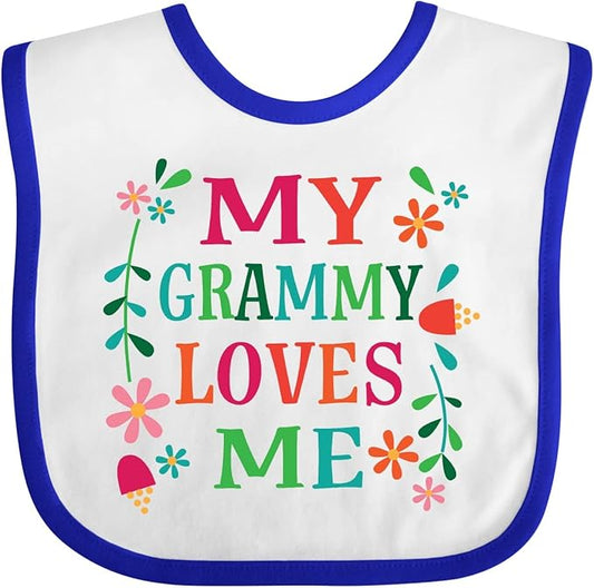 inktastic My Grammy Loves Me Girls Apparel Baby Bib