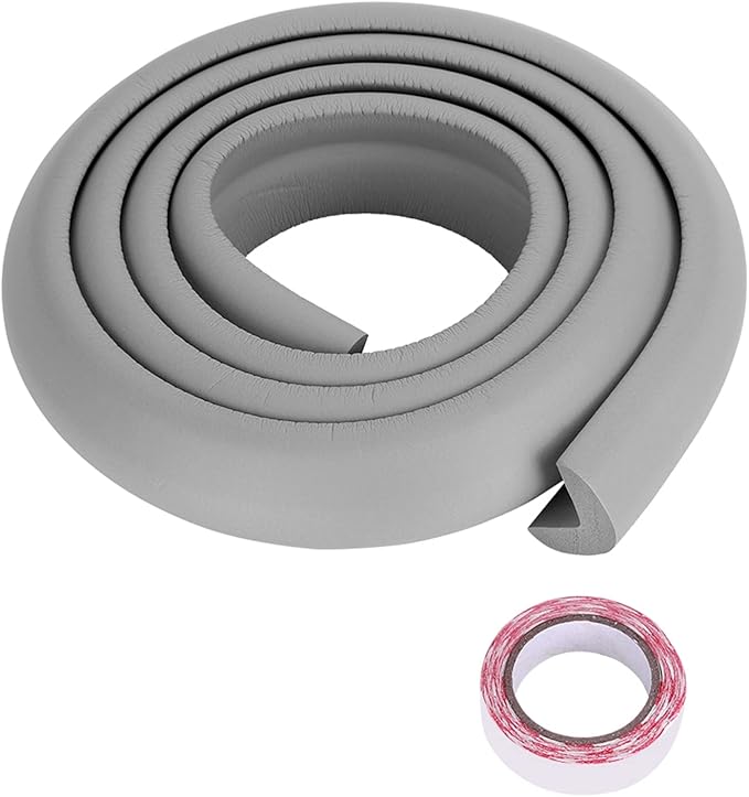 Furniture Corner Protector Strip,Furniture Safety Bumper Guards Baby Proofing Rubber Strip Cushion Child Proofing Foam for Glass Table Fireplace (Grey)