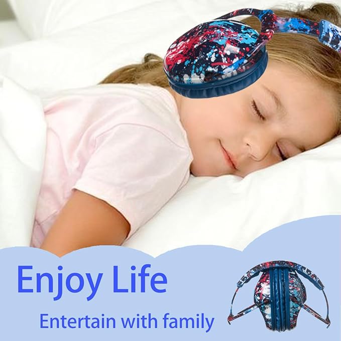 Kids Hearing Protection,25dB NRR Noise Reduction,Sound Proof for Kids,Toddler,Safety Earmuffs for Concert,Airplane,Autism,Monster Jam,Travel,School- Blue RedPigment