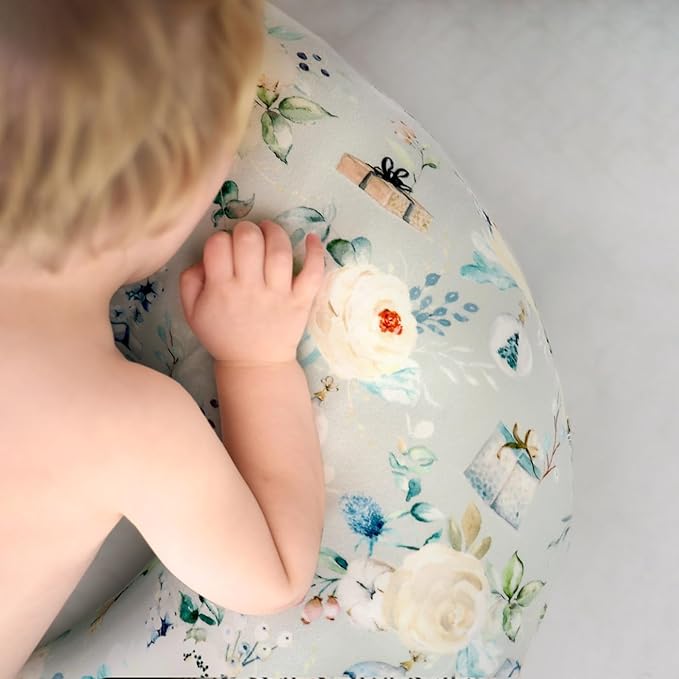 GRSSDER Nursing Pillow Cover, Stretchy Soft Minky Fabric Covers, Fit Most Nursing Support Pillows for Breastfeeding, Comfortable Safe Pillow Cover