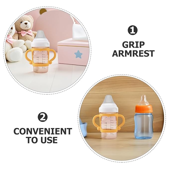 Silicone Baby Handles 4-Pack Ergonomic Non-Slip Grip for Easy Holding Compatible with Most Feeding Bottles Comfortable