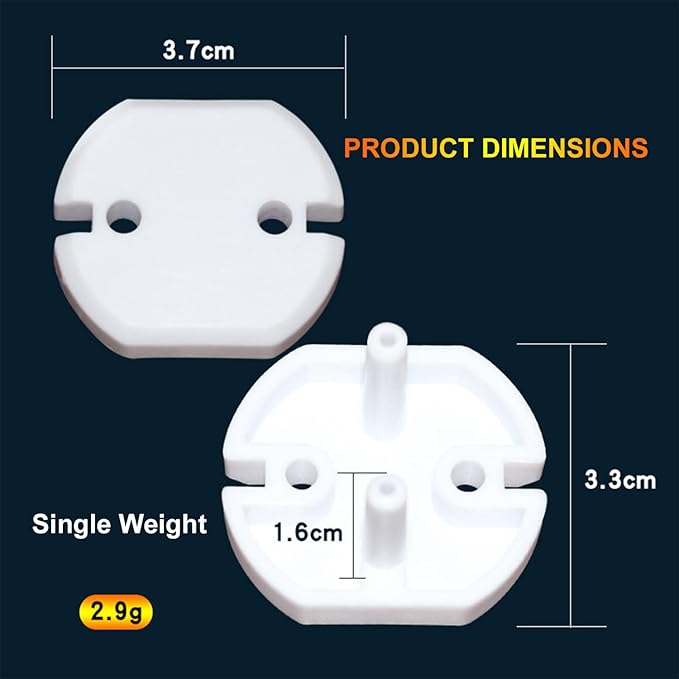 Heyiarbeit 30pcs Outlet Covers Child Proof Plug Cover Electrical Protector Safety Caps for Home Office Electrical Outlets Child Safety Socket Cover 2 Holes White