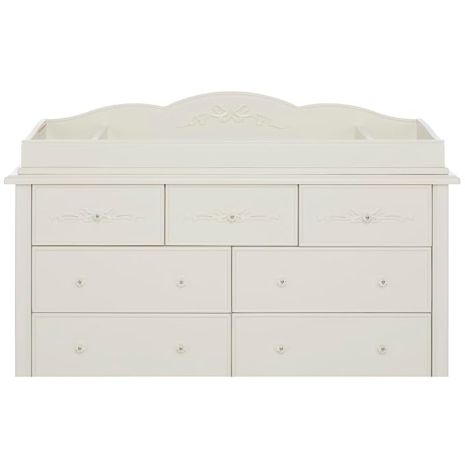 Evolur Aurora Change Tray|Lasting Quality|Intricate Ribbon Bow Scrollwork, Ivory Lace