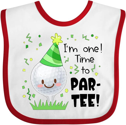 inktastic I'm 1 Time To Par-Tee Golf First Birthday Baby Bib