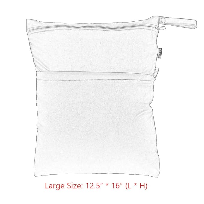 Damero 2pcs Travel Wet Dry Bag, Reusable Swimsuit Bag for Wet Clothes with Handle(Large, 2 pcs Green)