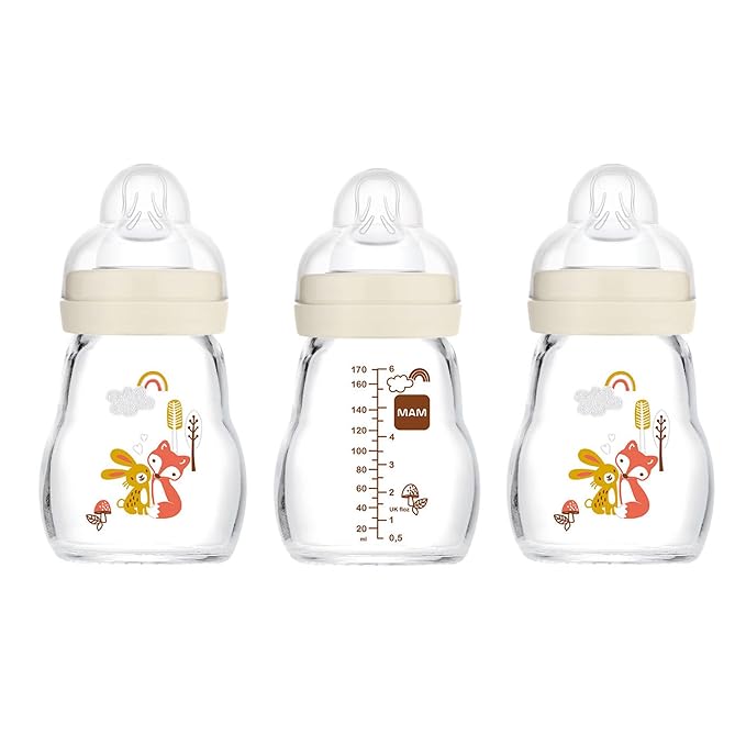 MAM Feel Good Glass Bottles and Anti-Colic Bottles Bundle, Premium 5oz 3 Pack and Easy Start 9oz 3 Pack