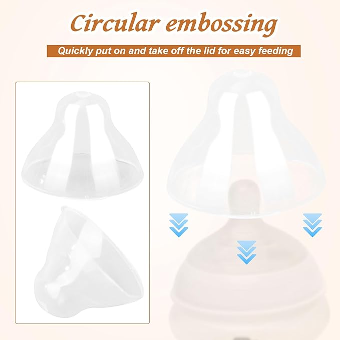 4pcs Baby Bottle Lids Replacement for Tommee Tippee, Leakproof Seal & BPA-Free Caps Replacement Designed for 5oz and 9oz Bottles