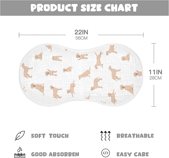 vvfelixl Muslin Burp Cloths Labrador Retriever Dog Baby Washcloths for Baby Girl Boys 2 Pack