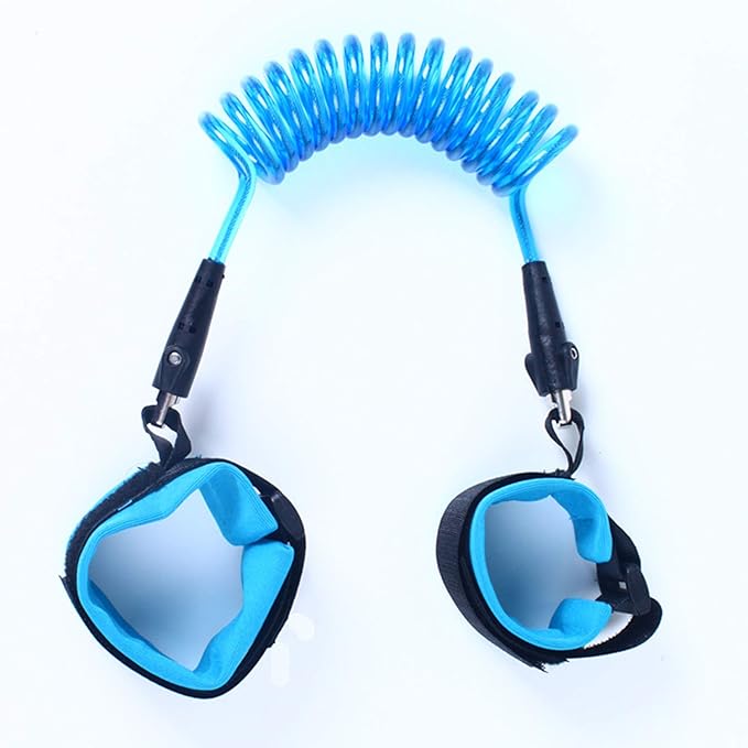 (2 kit)Anti Lost Wrist Link 2 meters Wrist Leash for Kids & Toddlers Child Safety Wristband (Blue)