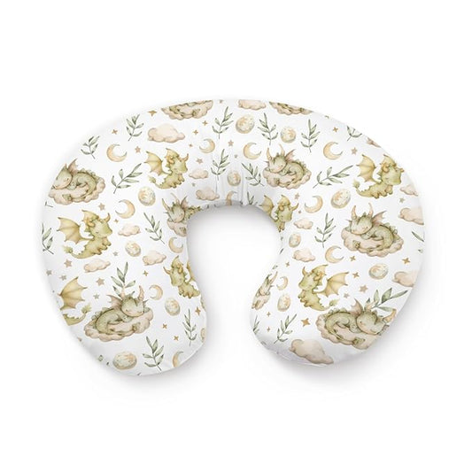 Watercolor Dragon Cloud Moon Stars Leaves Pattern Nursing Pillow Cover, Unisex Removable Breastfeeding Pillowcase Slipcover for Baby Girls Boys Newborns Toddlers, Cover Only
