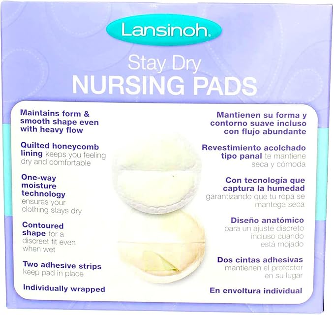 Lansinoh Stay Dry Nursing Pads Medium 36 Each (Pack of 8)