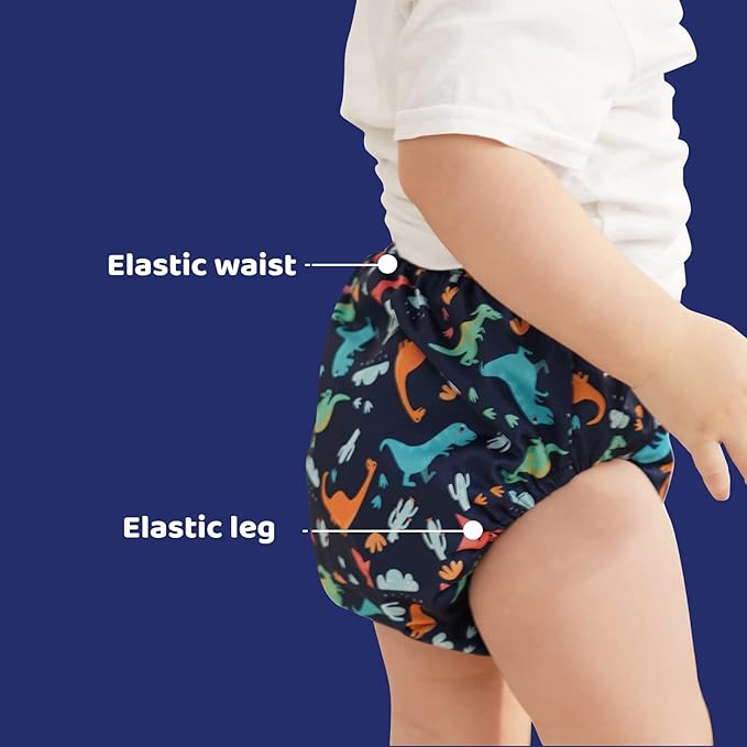8 Packs Reusable Rubber Training Pants for Toddlers and Waterproof Rubber Pants for Toddlers for Plastic Diaper Covers Boys 4t