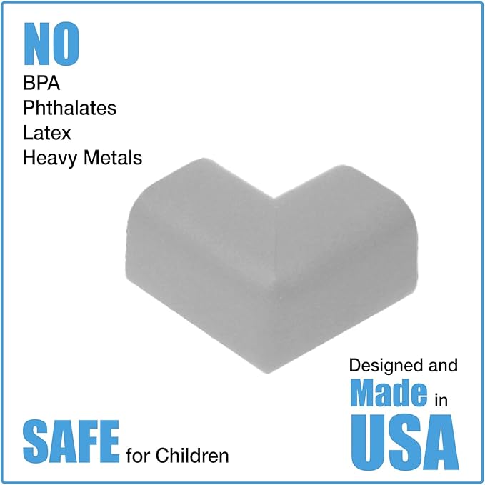 KidKusion Corner Cushion | Made in USA | Taupe | 8 Pack | Furniture and Corner Protector