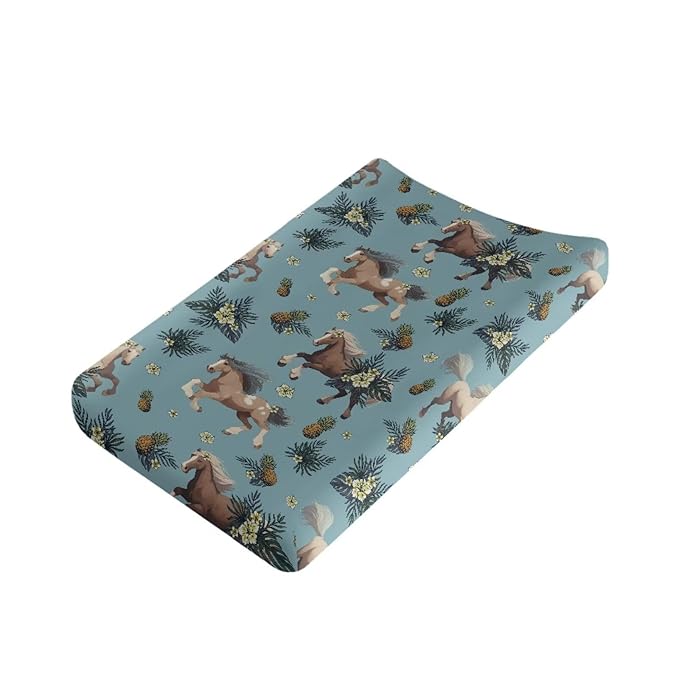 Western Horse Baby Changing Pad Cover Infant Newborn Pineapple Diaper Table Change Mat Sheet Cover Changing Table Covers for Boys Girls